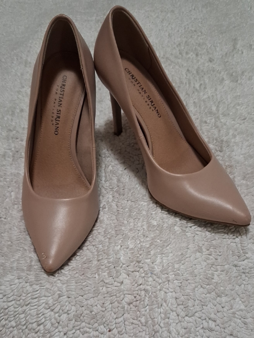 Christian Siriano Nude Pointed-Toe Stiletto Pumps
